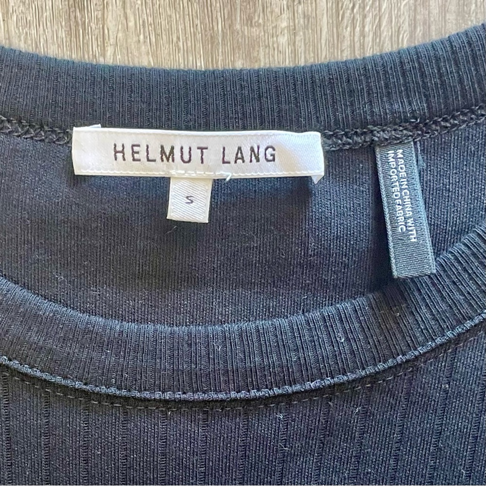 Helmut Lang Ribbed Cutout Mini Dress in Black Size Small - Picture 14 of 15
